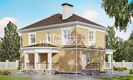 160-001-Л Проект двухэтажного дома, скромный дом из газосиликатных блоков Петропавловск, House Expert