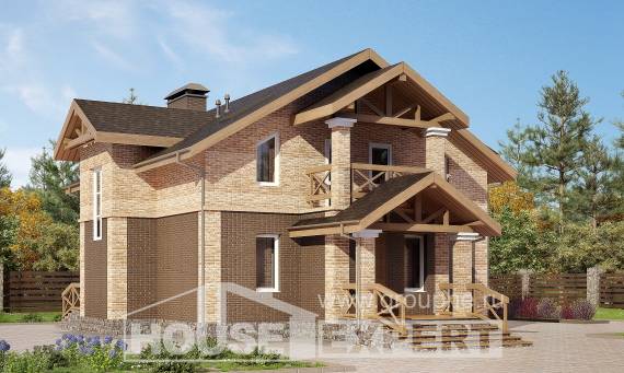 160-014-П Проект двухэтажного дома, экономичный загородный дом из поризованных блоков, Туркестан