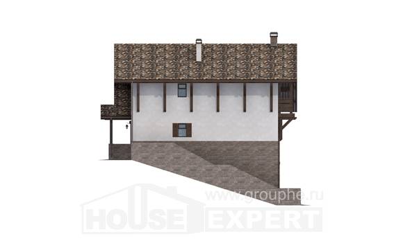 305-002-П Проект трехэтажного дома с мансардным этажом, современный дом из кирпича Темиртау, House Expert