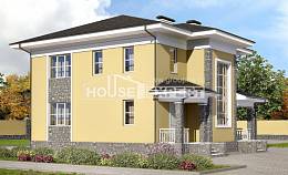 155-011-Л Проект двухэтажного дома, уютный загородный дом из газосиликатных блоков Темиртау, House Expert