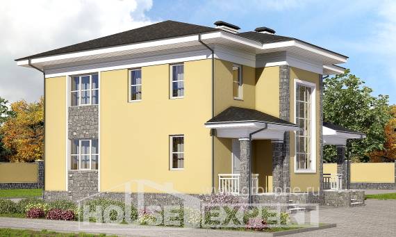 155-011-Л Проект двухэтажного дома, уютный загородный дом из газосиликатных блоков Темиртау, House Expert