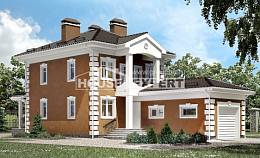 150-006-П Проект двухэтажного дома и гаражом, компактный домик из пеноблока, Павлодар