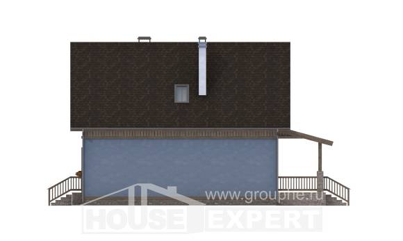 130-003-Л Проект двухэтажного дома мансардой, бюджетный дом из газобетона Кокшетау, House Expert
