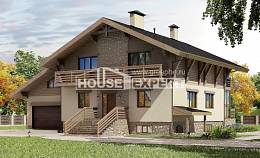 420-001-Л Проект трехэтажного дома с мансардой, гараж, огромный коттедж из кирпича Экибастуз, House Expert