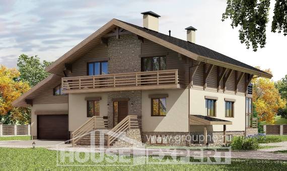 420-001-Л Проект трехэтажного дома с мансардой, гараж, огромный коттедж из кирпича Экибастуз, House Expert
